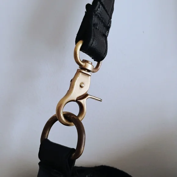 Amerileather Luxury Leather Tassel Studded Bucket Black  Bag Moto Hippie Biker - Picture 4 of 12